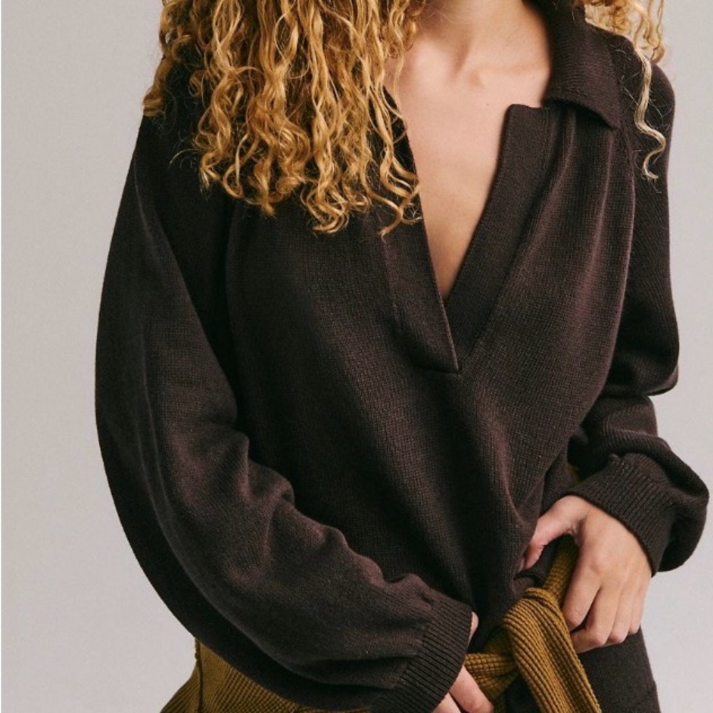 Free People Drea Sweater Pants Set Hot Fudge XL
